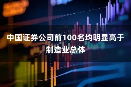 中国证券公司前100名均明显高于制造业总体