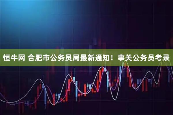 恒牛网 合肥市公务员局最新通知！事关公务员考录